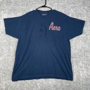 Aeropostale Shirt Adult 2XL Blue Spell Out Logo Preppy Cotton Casual Men's